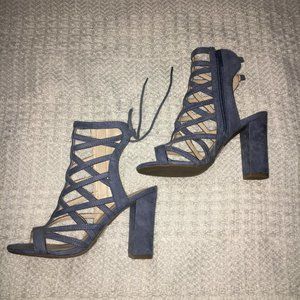 Denim Blue Block Heels